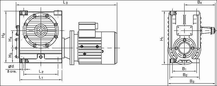 Мотор-редуктор МЧ100, МЧ125, МЧ160