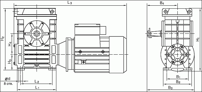 Мотор-редуктор МЧ100, МЧ125, МЧ160