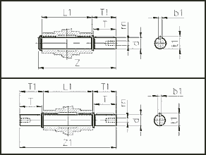 Двухсторонний выходной вал.